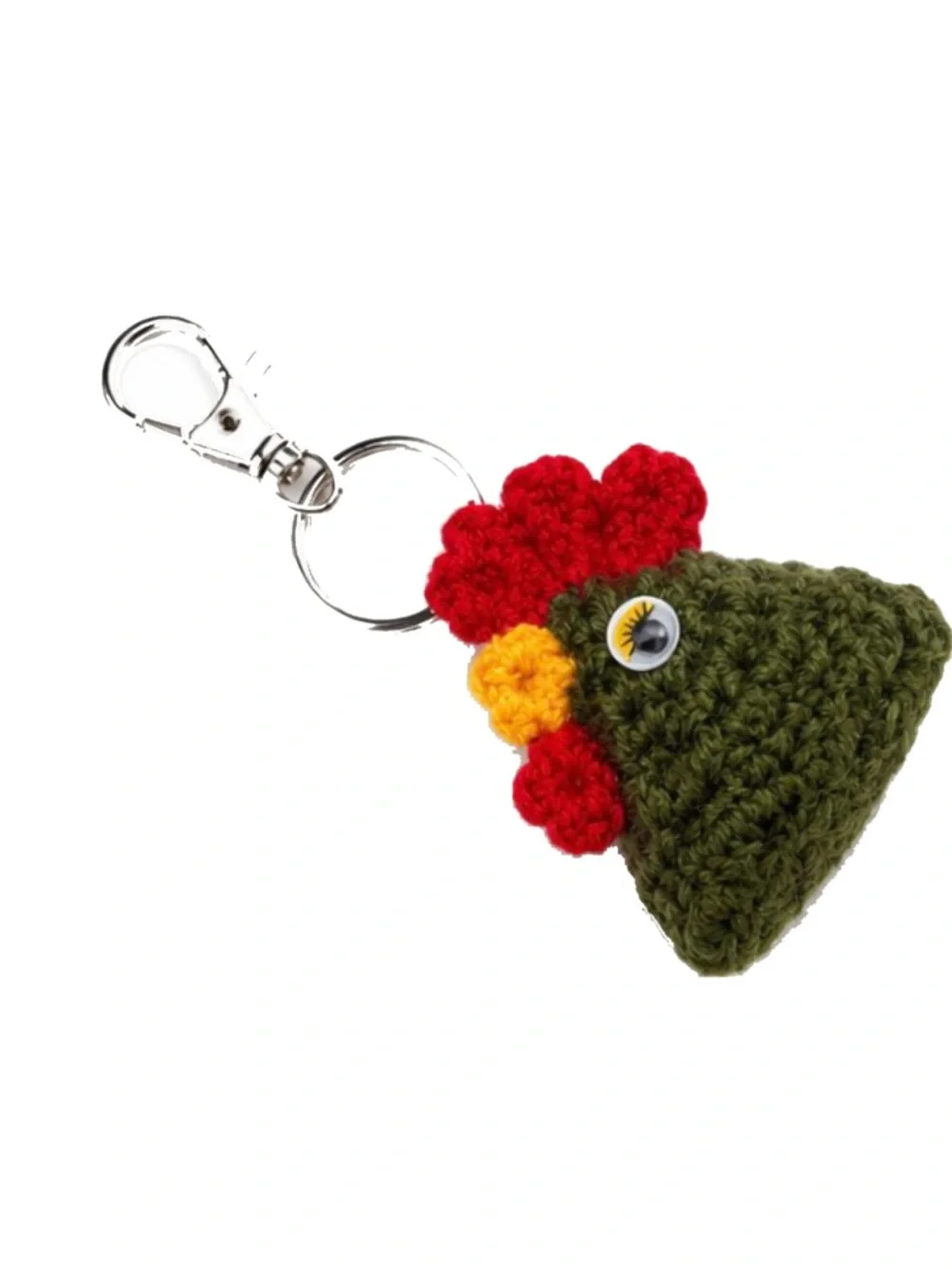 Handmade Crochet Chicken Keychain animal charm 1.5 inch for keys, bagpack purse
